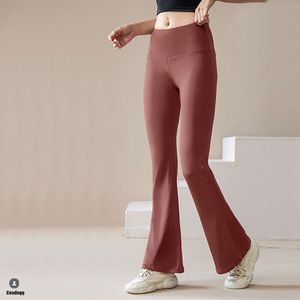 Lu Lu Align Pant 2024 17% Spandex Tallas grandes 3XL Leggings acampanados Pantalón Mujer Cintura alta Gimnasio Fitness Deportes Acampanados Legging latino Pantalones de baile Limones LL Ejercicio