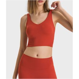 Lu Lu Align Sport Top Femmes Plein Air Jogging Soutien-Gorge Tube Top Tissu Côtelé U Type Bralettes Gilet Sexy Femmes Gym Vêtements D'entraînement Yoga Lemon LL woman