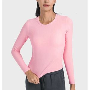 Lu Lu Align Women Yogas TShirt All It Takes Côtelé Mince Élastique Sport Manches Longues Tshirt Femmes Yoga Respirant Séchage Rapide Course Fitness Chemise Top Citrons LL Exerci