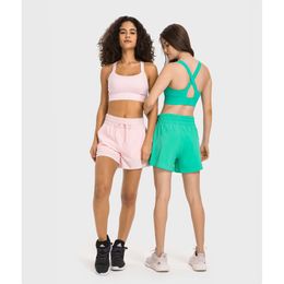 Lu Lu Align Workout Kleding Sport Top Gym Fitness Sportbeha Hoge sterkte Schokbestendig Stretch Naakt Ondergoed Bh's Crop Top Yoga Citroen LL vrouw