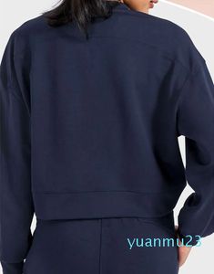 Lu Lu Align Yoga citron col rond pulls amples en plein air décontracté automne veste sport Fitness vêtements à manches longues avec femmes manteau court Jogger