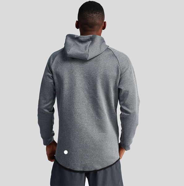 LU LU B Hommes Nouveau Yoga Veste À Capuche À Fermeture Éclair Casual Manches Longues En Plein Air Survêtement Tenue Fitness Sports Double Face Brossé Marque De Mode Vêtements