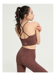 Lu Lu soutien-gorge Yoga Al haut pour femme Cew cou finesse Lo débardeur gilet d'entraînement respectueux de la peau respirant sans noir séchage rapide haut femme YW