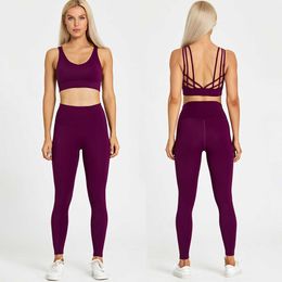 LU LU Cloud Custom Hi 2 pièces ensembles tenues pour femmes en nylon brossé Leggings Legacy Monarch soutien-gorge de sport mignon vêtements actifs ensemble de Yoga de gymnastique