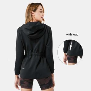 Lu Lu Jacket Coat Align Women Yogas TShirt Lu Nouvelle mode mi-longue pour femme Yoga Noir Zip à capuche Chemise de sport Slim Fit Tendance Outdoor Fitness Training Jacket Top avec bûche