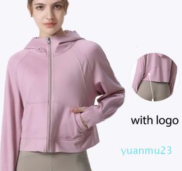 Lu Lu Jacket Hoody Align Coat's T-Shirt avec veste de survêtement Femme Manteau Zip Hood Pocket Shirts Automne Hiver Fitness Tops Sport Yoga Citrons Vestes de course Entraînement Cov