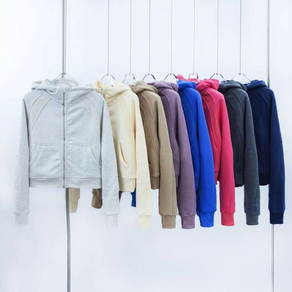 Lu Lu Veste à capuche Align Femmes Manteaux Plongée Vestes à capuche Hiver Chaud Entraînement Sweatshirts Gym Entraînement Sport Yoga Citrons Citron Manteau Épaissi Thermique Demi Fermeture Éclair Bo L