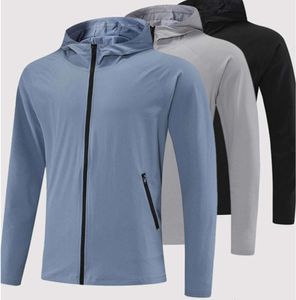 LU LU L Hommes Nouveau Sport Veste À Capuche À Fermeture Éclair Casual Brethable En Plein Air Survêtement Tenue Randonnée Cardigan Matériel Outwear Marque De Mode Clothes654