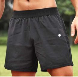 Lu Lu L Men Yoga Sports Shorts Outdoor Fitness Shorts secs secs Couleur Solie Casual Running Quarter Pant Designer Clothing 436776