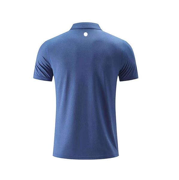 LU LU L-Polo para hombre para exteriores, camiseta corta de secado rápido que absorbe el sudor, manga masculina, ropa de moda de gran cantidad