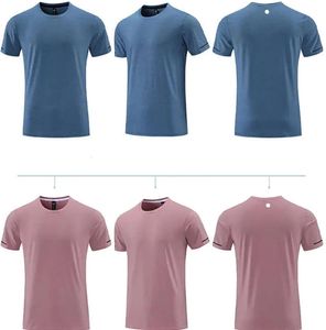 LU LU L -R661 MEN YOGA TIGNE Gym T-shirt Exercice Fitness Wear Sport Varse Basketball Running Ice Silk Shirts Outdoor Tops courte manche élastique respirante 534