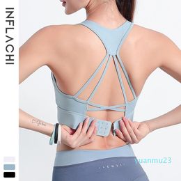 Lu Lu Lemen Soutien-gorge de sport résistant aux chocs pour femmes, sous-vêtements style Y, sexy, dos croisé, costume de yoga, vêtements réglables, gilet de course, fitness, débardeur arrière