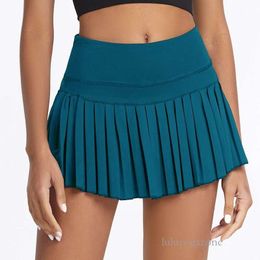 lu lu lemen Femmes Cloud Safe Hide Tennis Jupes Xsxxl Golf Running Plissé Coolness Yoga Pantskirt Sexy Sports de Plein Air Fiess Gym Shorts Poche Taille Haute Skort pour Somme