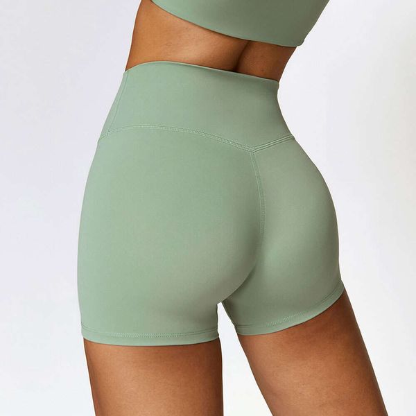 Lu Lu Lemen Short de Yoga pour Femme Séchage Rapide Cyclisme Entraînement Gym Short Taille Haute Fitness Short Serré Sport Court Yoga Legging Short Squat Proof