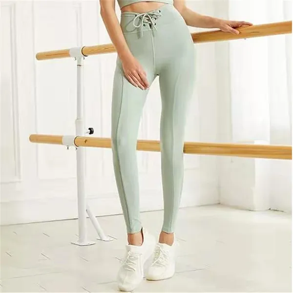 Lu Lu lemens – tenues de Yoga avec cordon de serrage, pantalons à bretelles pour femmes, Leggings de danse de Ballet, taille haute, gymnastique, valeur de couleur, Sport, Fitness