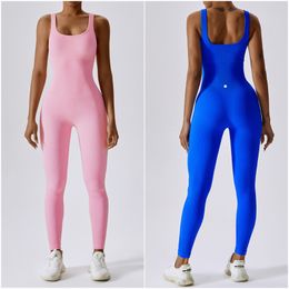 Lu Lu Lemens Combinaison pour femme Tenues de yoga Combinaisons sans manches Pantalon long de danse près du corps Leggings respirants Pantalon long à filetage