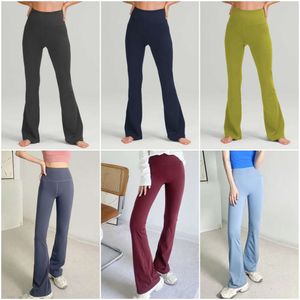 Lu lu lemens Yoga Align Pantalon ample pour femme Bodybuilding Mini pantalon évasé Entraînement Sport Bell Bottoms Lady Sexy Fesse levage Pantalon large