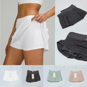 Lu Lu Lemens Yoga Zomer Pace Rivals Rok Tennisrokken Geplooide Gymkleding Dames Hardlopen Fitness Golfbroeken Shorts Sport Achtertaille Zak Rits wit groen roze