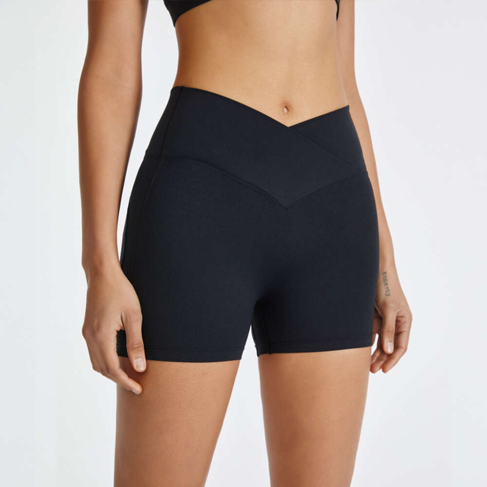 Lu Lu Lemon Align Nuovi pantaloni nudi Controllo addominale femminile Yoga Sport Fitness Pantaloncini a vita alta Sollevamento dell'anca Pesca dell'anca