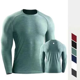 LU LU LEMONS Tenue de yoga à manches longues pour hommes T-shirts d'automne pour hommes Respirant Séchage rapide Anti-jure Sport Hauts d'entraînement Vélo Bike raining ops