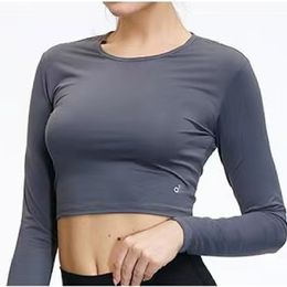 Lu Lu Citrons Manches Longues Yoga Designer Ras Du Cou Femmes Porter Sportwear Automne Classique Shortie Femme Sweat-Shirts Occasionnels Sweat-Shirt En Coton Ins-le Plus Chaud Plus La Taille