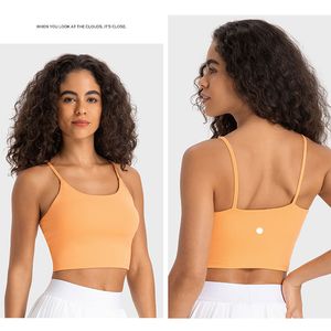 LU LU LEMONS Longline Traceless Mince Classique Soutien-Gorge De Yoga Gilet De Couleur Unie avec Coussinets De Poitrine Amovibles Sous-Vêtements Sexy Slim Fit Soutien-Gorge De Sport Femmes Débardeurs