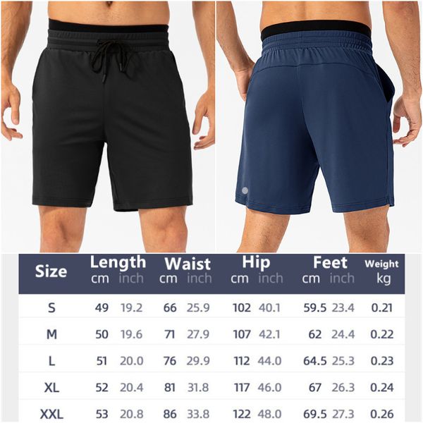 LU LU LEMONS s Shorts Hommes Yoga Outfit Hommes Cinquième Pantalon Course Sport Respirant Entraîneur Pantalon Court Sportswear Gym Exercice Adulte Fiess Porter Séchage Rapide