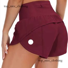 Lu Lu Lemons accélèrez-vous en hauteur de grande hauteur courte courte sport short féminin set séchage rapide des vêtements de course en vrac en arrière zipper poche Fiess Yoga Qick Loo 544