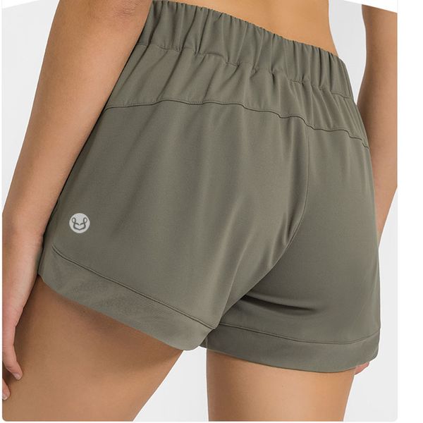 LU LU LEMONS Pantalones cortos informales para mujer, trajes de yoga, pantalones cortos deportivos para yoga, color sólido para mujer, se puede usar en el exterior, entrenamiento, pantalones transpirables de secado rápido