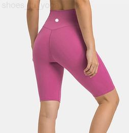 LU LU LEMONS Womens LULL Yoga Shorts Sport Naadloze vijfde broek Cross taille broek Hardlopen Fitness Stretchy Gym ondergoed Workout Korte legging Gymkleding