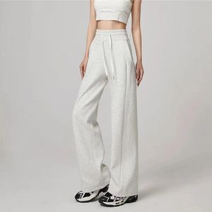 Lu Lu citrons femmes Yoga survêtement pantalon taille haute doux Ll femmes cordon formation dame Jogging pantalon avec poches lâche