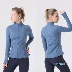 LU LU LEMONS Workout Define Yoga Dames Lu Coat Fiess Jacket Sport Sneldrogend Activewear Top Effen Sweatshirt met rits Sportkleding Heet verkoop 06 slijtage