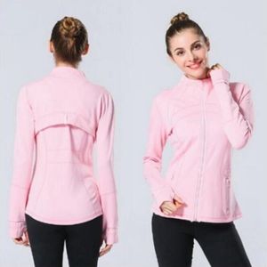 Lu Lu Nieuwe L Herfst Winter Rits sneldrogend Yoga Kleding Lange mouw Duimgat Training Running Jacket Vrouwen Slim Fiess jas ong