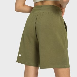 Lu Lu Tenues Yoga LL Femmes Taille Haute Exercice Fiess Cinquième Short Court Filles Courir Pantalon Élastique Sportswear Doux Dysfonctionnement DK