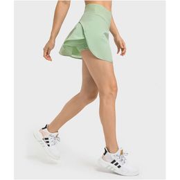 Lu Lu Pant Align Leggings Fitness Spor Vêtements pour femmes Jupe Outdoor Jogging Vêtements de golf Tennis Loisirs Mini jupes Sportswear Yoga Lemon LL woman