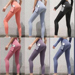 Lu Lu Pant Align Lemon Yoga Outfit Leggings Femmes Push Up Wear Sports Femme Jogger Pantalon Maille Poche Collants D'entraînement Grande Taille 3XL Scrunch Gym Jogger