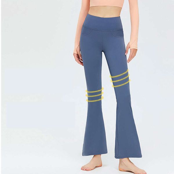 Lu Lu Pant Align Women Pantalon évasé Pantalon Leggings Super Extensible Taille Haute Leggings Gym Entraînement Palazzo Fitness Pantalon Large Yoga Lemon LL woman