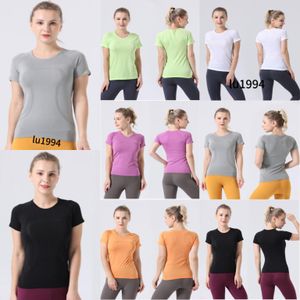 Lu Lu's Swiftly Tech Dames Naadloze Yoga Top Met Korte Mouwen T-shirt Slim Fit Licht Snel Droog Sportshirt Wicking Knit Fiess Ademend Naadshirt