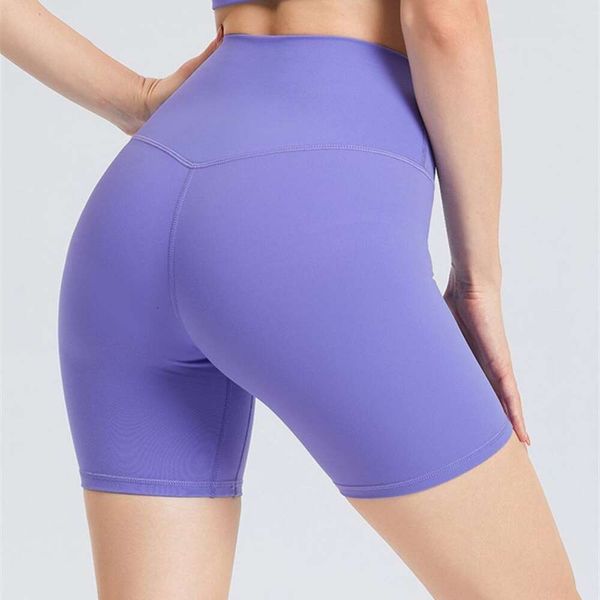 Lu Lu Shorts Align Gym Sport Yoga Limones Mujeres Pantalones cortos de cintura alta sin línea en T Push Up Tight Soft Fitness Leggings cortos Ciclismo Ropa de entrenamiento LL