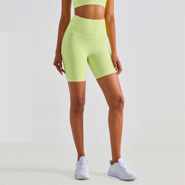 Lu Lu Shorts Align Femmes Côtelé Fitness Taille Haute Gym Sport Yoga Citron Leggings Courts Grande Taille Serré Doux Cyclisme Shorts Vêtements Hot Pants LL