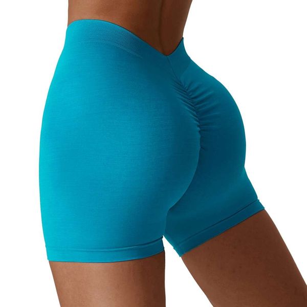 Lu Lu Shorts aligne les femmes Soft confortables Scrunch sans couture en arrière V Cut New Color Gym Fiess Fiess Push Up Yoga Shorts Gry Running Workout Sports Woman