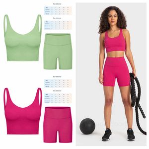 lu lu soutien-gorge de sport align yoga citron ensemble femmes 2 pièces vêtements de sport haut de gymnastique soutien-gorge en forme de U fitness taille haute leggings entraînement 4-12 vêtements de sport survêtements LL Jogger