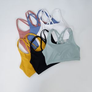 LU LU Dames sportbeha High Impact Fiess Naadloze Gym Dames Active Wear Yoga Vest Sport dezelfde stijl top