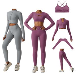 Lu Lu Yoga citron Algin femme costume femmes ensemble costume de Sport vêtements de gymnastique ensemble d'entraînement 3 pièces taille haute Fitness Leggings veste de gymnastique débardeur soutien-gorge de Sport Sport LL Align gym clothes