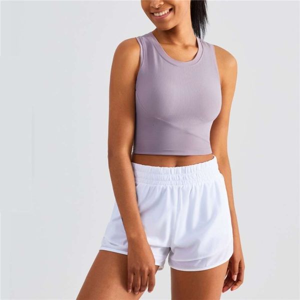 Lu Lu – tenue de Yoga pour femmes, couleur unie, soutien-gorge de Fitness, col rond fixe, Sport, citrons alignés, débardeur, sous-vêtements, gilet, coussinet de poitrine, entraînement