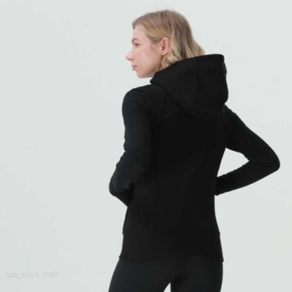 Lu Lu Yoga Sport Lemon Chaqueta con capucha Use perfecto Chaquetas de otoño invierno de gran tamaño Suéter de felpa para mujer Limones deportivos Con capucha Cuello redondo Manga larga Sport Lemonswear Zipp