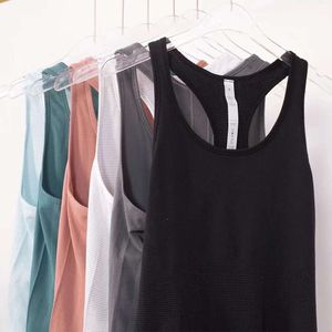 Lu Lu Yoga Tank Tops Camiseta para mujer Lulu10 Chaleco sin mangas de algodón de verano para mujer Malla de secado rápido Deportes Top de limón Ropa de fitness Camiseta Ropa de gimnasio Tops de entrenamiento Limones L