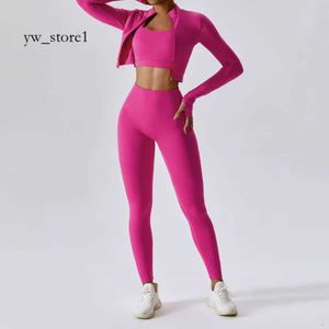 Lu Lu Yoga survêtement Gym Fitness ensemble de sport pour femmes Lu Lememm Wokrout femmes vêtements pantalons à manches longues haut court dos croisé soutien-gorge de sport 3 pièces 1573