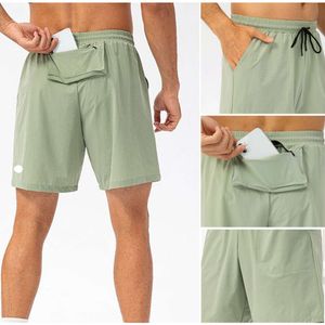 Lu lulemen Hommes 2023 Designer Align Men Yoga Sports Court Short à séchage rapide avec poche arrière Téléphone portable Casual Mens Running Gym Jogger Pant Lus Haute Qualité En Gros