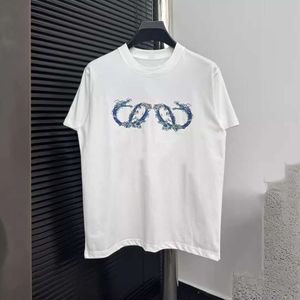 Version correcte de la famille Lu Luo High SS Sum Wave Imprimez T-shirt confortable et respirant unisexe